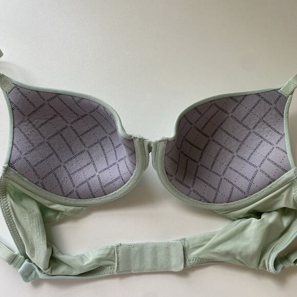 Victoria's Secret Uplift Semi Demi Bra Light Green Size 32B Padded Underwire - Picture 6 of 8